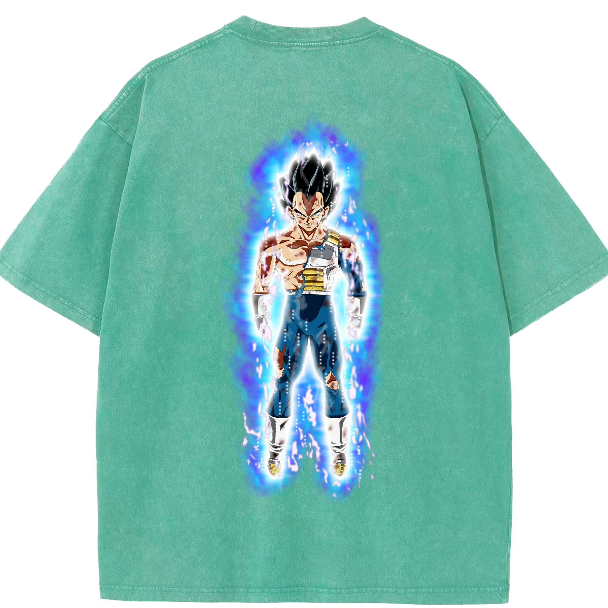 （画像用） ドラゴンボール ベジータ四世（Bejīta Yonsei）DRAGON BALL Vegeta IV 綿100% ヴィンテージ風 半袖Tシャツ（背面プリント）